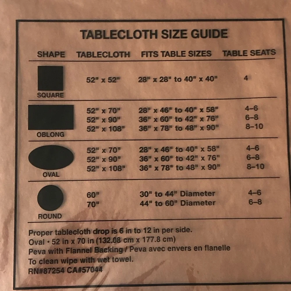Home Collection Oval Tablecloth - Brown